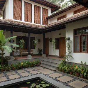 Courtyard Breeze Brick Screen Residence