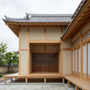 Calm Courtyard Japanese Timber House
