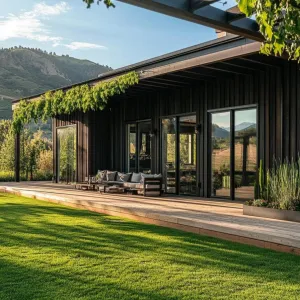 Sunlit Cabin: A Verdant Vista