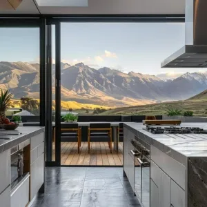 Tiered Garden Terraces Visible From Kitchen