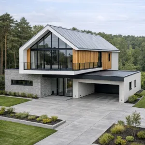 Nordic Skybridge Timber Loft House