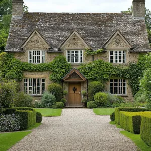 Stony Facade and Ivy Elegance
