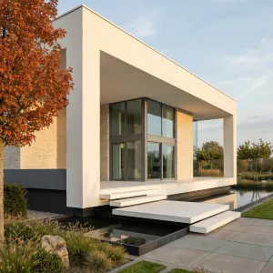 Floating Frame Villa Over Quiet Water