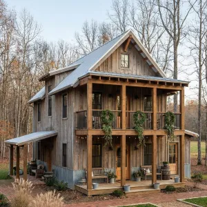 Rustic Board And Batten Porch Cottage