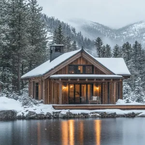 Lakeside Loft Under Snowy Pines