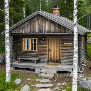 Secret Log Cabin with Birch Accents