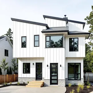 Preview of Upscale Minimalism: White Facade, Dark Flair
