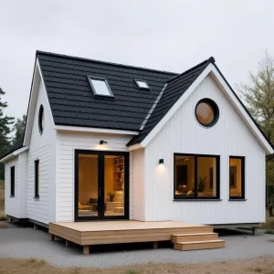 White Timber Haven Under Dusky Skies