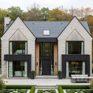 Modern Brick Haven with Sleek Symmetry