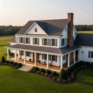 Gabled Porchfront Colonial Homestead