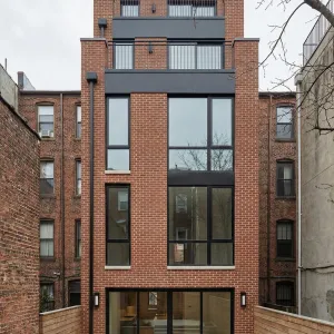 Stacked Brick Brownstone With Patio Outlook