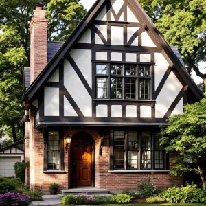 Half-Timbered Sanctuary with Brick Chimney