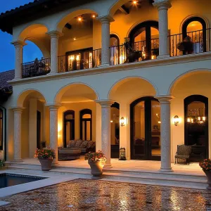 Spanish House with Evening Glow