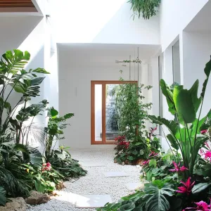Tropical Oasis Indoors: A Courtyard Dream