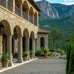 Majestic Stone Villa Amidst Mountain Serenity