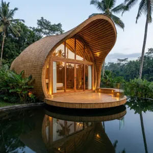 Ripple Roof Bamboo Lagoon Pod