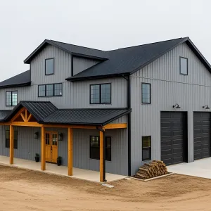Stylish Steel Abode with Rustic Flair