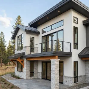 Modern Mountain Retreat With Tall Windows