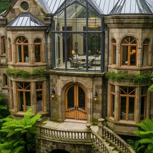 Mystical Fern-Enveloped Manor Delight