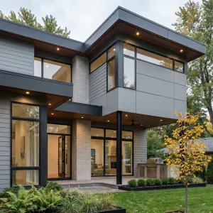 Floating Grey Box With Warm Glow