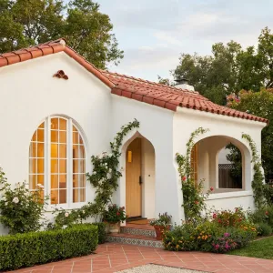 Roseclimb Arched Entry Spanish Cottage