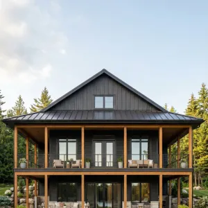 Wraparound Timber Porch Mountain Barndo Retreat