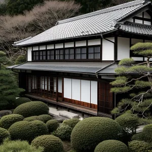 Traditional Japanese Farmhouse Nestled in Greenery