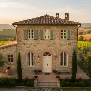 Sunset-Stone Pistachio Shutter Cottage