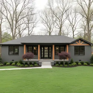 Moody Brick With Honeyed Timber