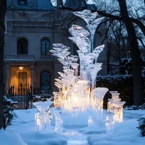 Crystal Mansion With Ice Sculptures