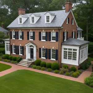 Slate-Roof Brick Colonial Serenity