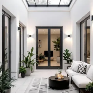 Stylish Skylight Haven with Cozy Charm