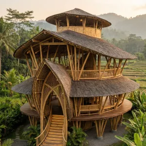 Lantern Rise Tiered Bamboo Villa