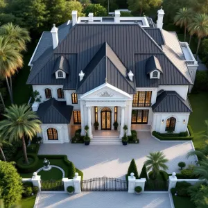 Statuesque Splendor: Columns and Palms