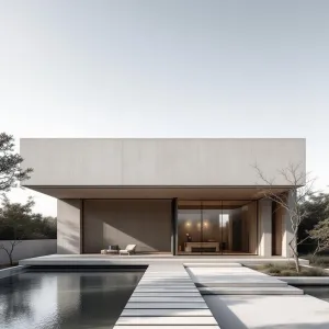 Concrete Cuboid by the Pond
