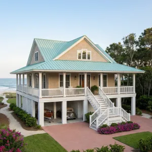 Mint-Roof Cottage Overlooking Quiet Waves