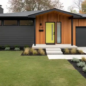 Cedar Porch With Chartreuse Welcome