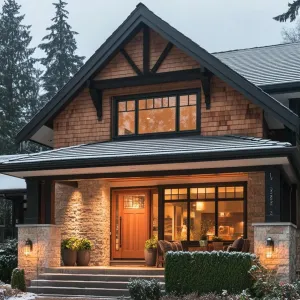 Preview of Rustic Elegance: A Snowy Haven for Modern Living
