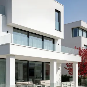 Modern Architectural Marvel with Sleek White Terraces
