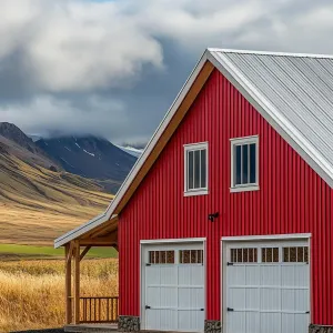 Red Barn House With Scenic Mountain View