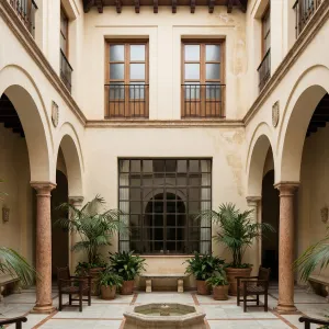 Elegant Andalusian Arcade Courtyard Retreat