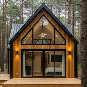 Charming Pine Abode With a Glass Gaze