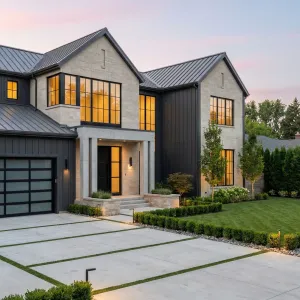 Gabled Stonefront Modern Farmhouse