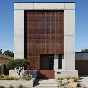 Rust-Screened Urban Concrete Haven