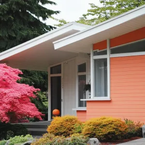 Aqua and Coral With White Trim