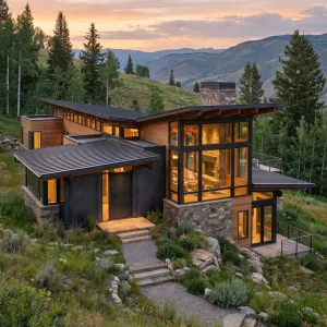 Hillside Haven Of Wood And Glass