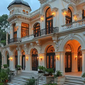 Opulent Delight on Marble Steps