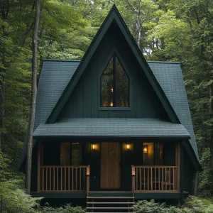 A-frame Cabin with a Small Porch