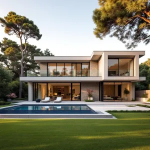 A Sleek Marvel with Poolside Views