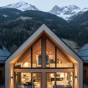 Alpine A-Frame Delight with Panoramic Peaks